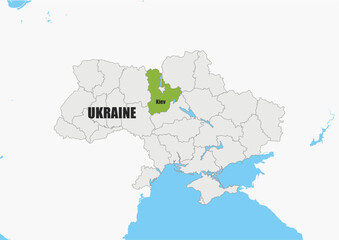 Obraz premium Carte Ukraine Kiev