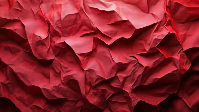 Red crumpled paper texture background