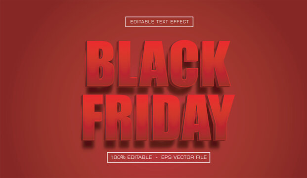Black friday text effect with reds style