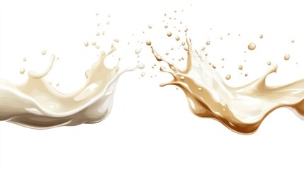 Creamy milk splashes in motion, showcasing a light and rich texture
