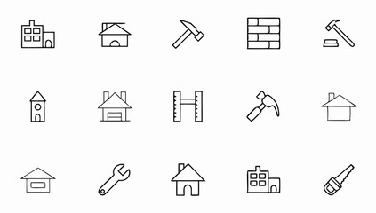 construction icon set with editable stroke  buildi (1).eps