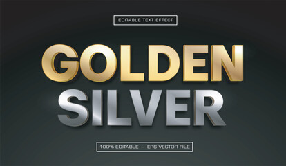 Golden silver editable text effect