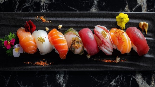 delicious sushi plate gourmet