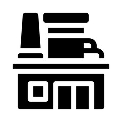 Factory Building glyph icon
