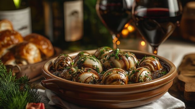 snails in garlic sauce french cuisine