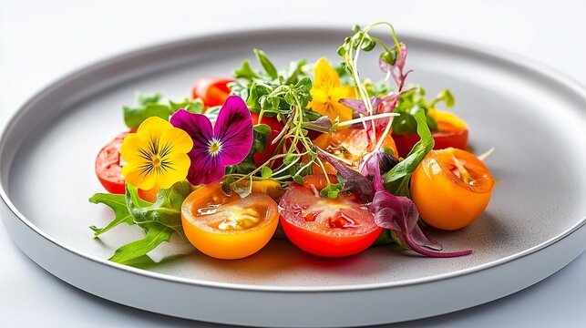 gourmet tomatoes salad with greens