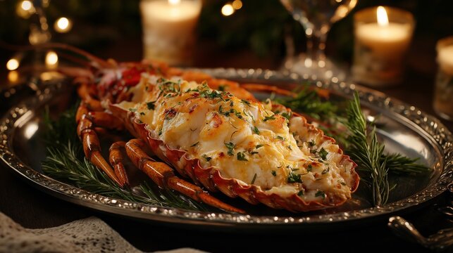 delicious lobster gourmet luxurious dinner