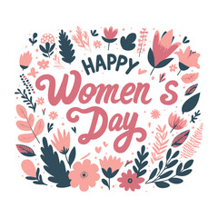 Women's Day hand writing card, 8 March.