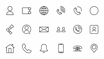 Fototapeta premium contact us set of web icons in line style social (2).eps
