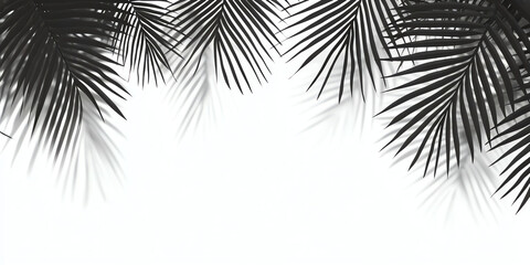 Fototapeta premium Palm Leaf Shadows on White Background Tropical Summer Design