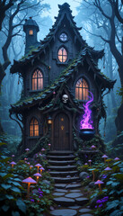 Peculiar Witch’s Cottage in an Enchanted Forest