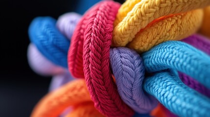 Bright ropes in various colors forming one knot, reflecting unity in diversity.