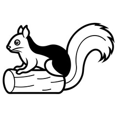 Vector squirrel in log