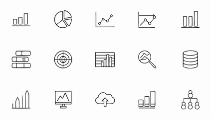 data analytics icon set with editable stroke  data.eps