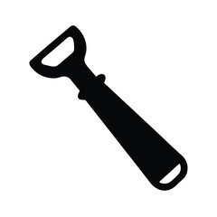black silhouette bottle opener vector icon