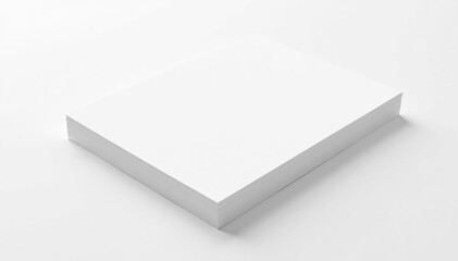 Stack of plain white paper sheets isolated on white backdrop, school, blank