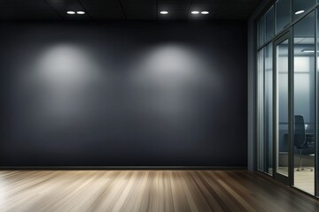 Modern office space with dark accents