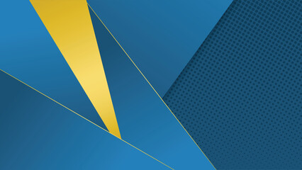 Stylish abstract background featuring bold blue and yellow shapes with a halftone textured pattern