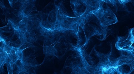 Abstract digital design of swirling, luminous blue patterns.