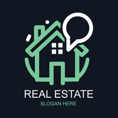 Sleek property logo with slogan banner vector