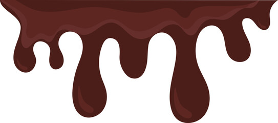 Melted chocolate dripping for corner, border, background illustration