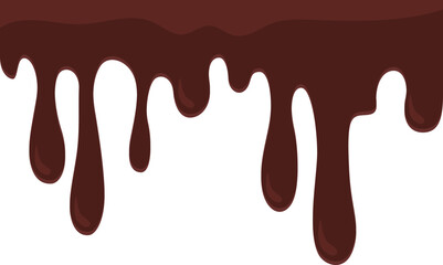 Melted chocolate dripping for corner, border, background illustration
