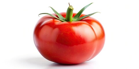 Isolated Red Tomato, White Background, Juicy Tomato, Fresh Tomato, Ripe Tomato, Vegetable Photography, Food Photography, Stock Photo,  High-Resolution Image, Perfect Tomato