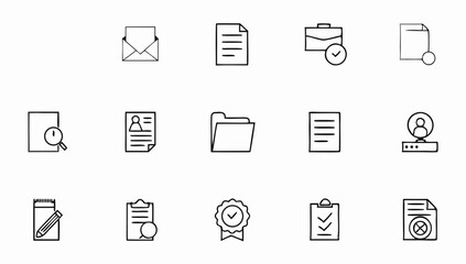 document set of web icons in line style  documents (3).eps