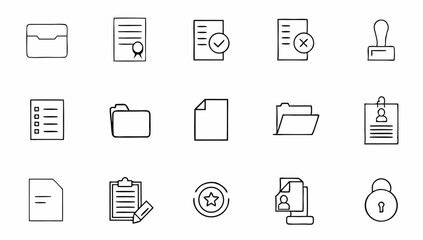 document set of web icons in line style  documents (4).eps