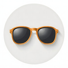 Stylish Round Sunglasses with Gradient Lenses on White Surface	
