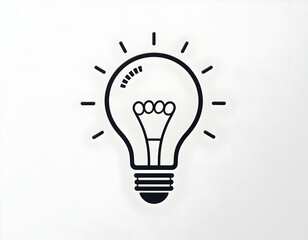 Light Bulb Icon Shining Symbolizing Idea Generation and Innovation