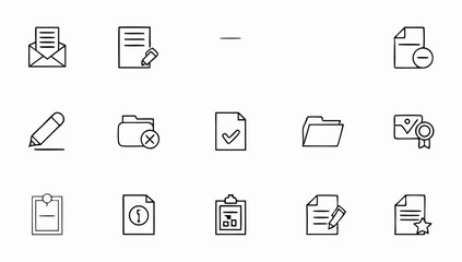 document set of web icons in line style  documents.eps