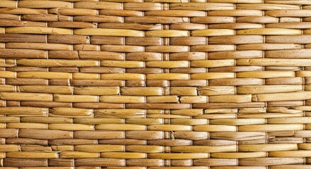 Obraz premium Woven Palm Mat Petate Texture Natural Beige Brown Tones Traditional Mexican Material Background
