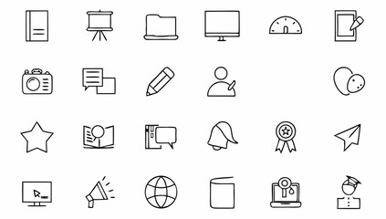 e learning set of web icons in line style  online  (2).eps