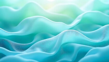 Obraz premium serene wavy abstract background filled with translucent fabric layers in vibrant sky blue