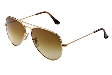 Stylish Round Sunglasses with Gradient Lenses on White Surface png 