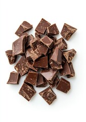 Close-up of dark chocolate chunks. (1)