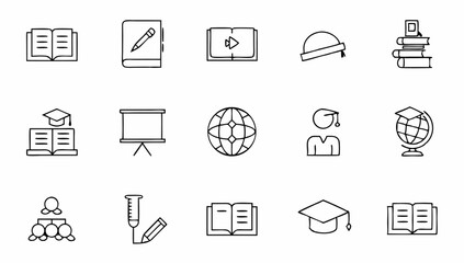 education set of web icons in line style  learning (4).eps