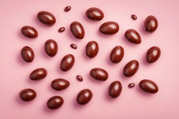 Fototapeta premium Chocolate covered treats on pink