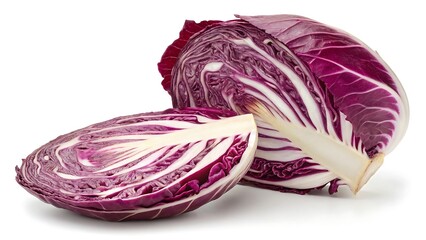 Fototapeta premium purple cabbage, cross-section, vibrant colors, detailed texture