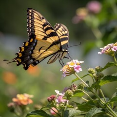 Fototapeta premium butterfly on flower