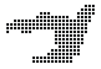 Symbol Map of the City Garmisch-Partenkirchen (Germany) showing the city with a pattern of just a few black squares