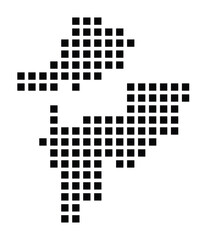 Symbol Map of the City Hohen Neuendorf (Germany) showing the city with a pattern of just a few black squares