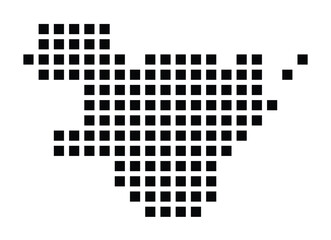 Symbol Map of the City Henstedt-Ulzburg (Germany) showing the city with a pattern of just a few black squares