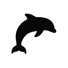 Obraz premium Minimal Dolphin Silhouette – Simple Marine Animal Vector Illustration