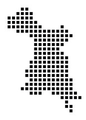 Fototapeta premium Symbol Map of the City Neuruppin (Germany) showing the city with a pattern of just a few black squares