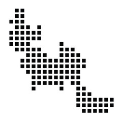 Symbol Map of the City Öhringen (Germany) showing the city with a pattern of just a few black squares