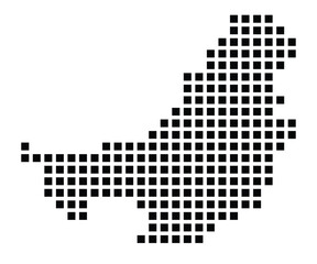 Fototapeta premium Symbol Map of the City Petershagen (Germany) showing the city with a pattern of just a few black squares