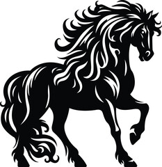 Black and White French Bulldog Vector Silhouette Illustration