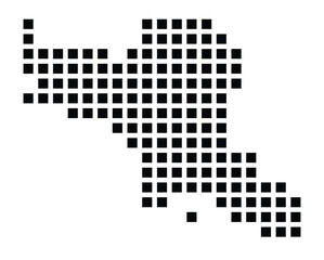 Symbol Map of the City Salzkotten (Germany) showing the city with a pattern of just a few black squares